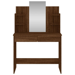 Dressing Table with Mirror 96x39x142 cm Brown oak