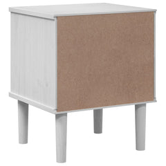 Bedside Cabinet "SENJA" Rattan Look 40x35x48 cm White