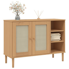 vidaXL Sideboard SENJA Rattan Look Brown 112x40x80cm Solid Wood Pine 3