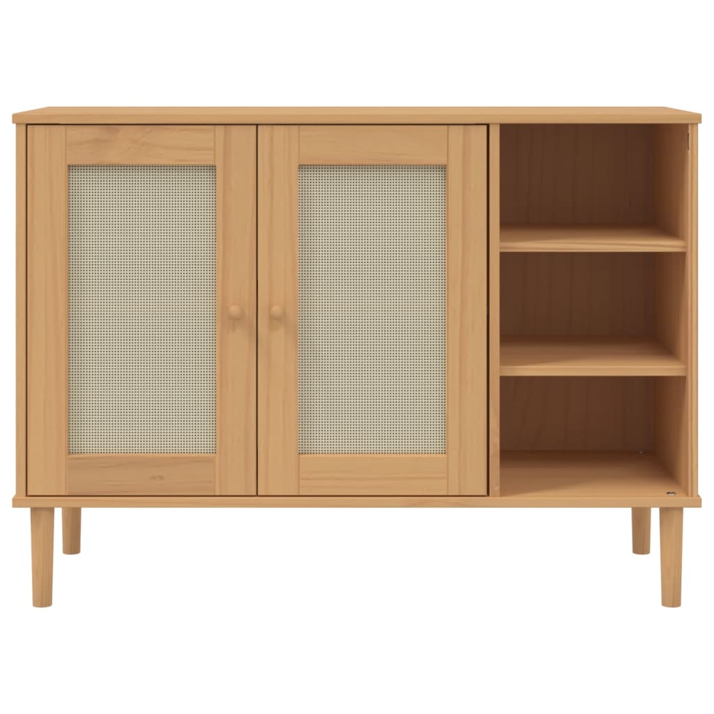 vidaXL Sideboard SENJA Rattan Look Brown 112x40x80cm Solid Wood Pine 5