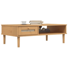 vidaXL Coffee Table SENJA Rattan Look Brown 100x55x33 cm Solid Wood 3