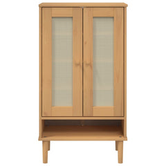 vidaXL Shoe Cabinet SENJA Rattan Look Brown 59.5x35x107 cm Solid Wood 4