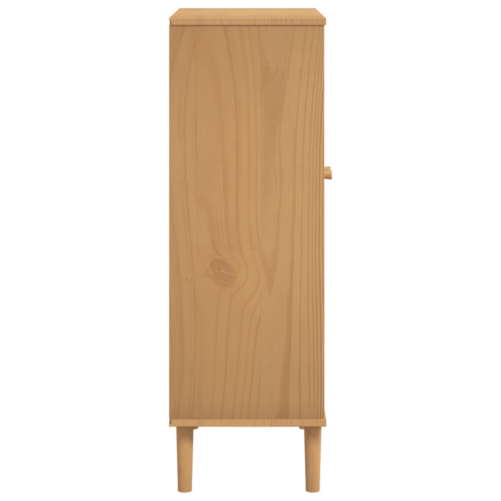 vidaXL Shoe Cabinet SENJA Rattan Look Brown 59.5x35x107 cm Solid Wood 6