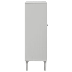vidaXL Shoe Cabinet SENJA Rattan Look White 59.5x35x107 cm Solid Wood 6