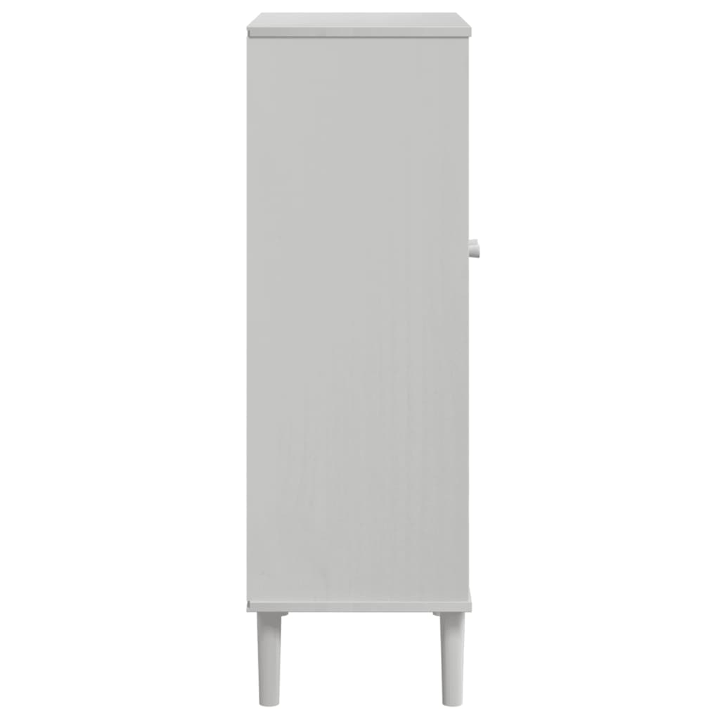 vidaXL Shoe Cabinet SENJA Rattan Look White 59.5x35x107 cm Solid Wood 6