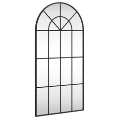 vidaXL Wall Mirror Black 50x100 cm Arch Iron 2