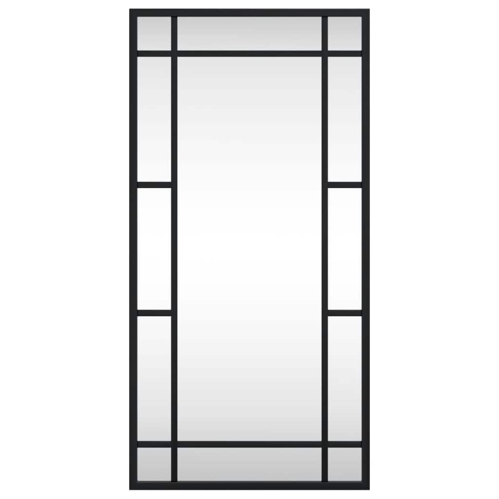 vidaXL Wall Mirror Black 30x60 cm Rectangle Iron 3