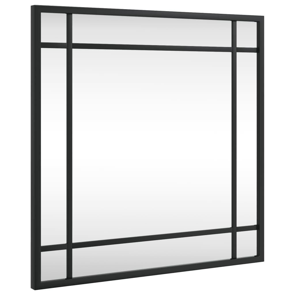 vidaXL Wall Mirror Black 40x40 cm Square Iron 2