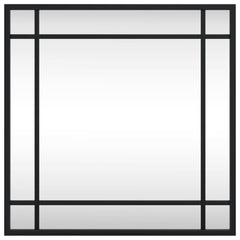 vidaXL Wall Mirror Black 40x40 cm Square Iron 3