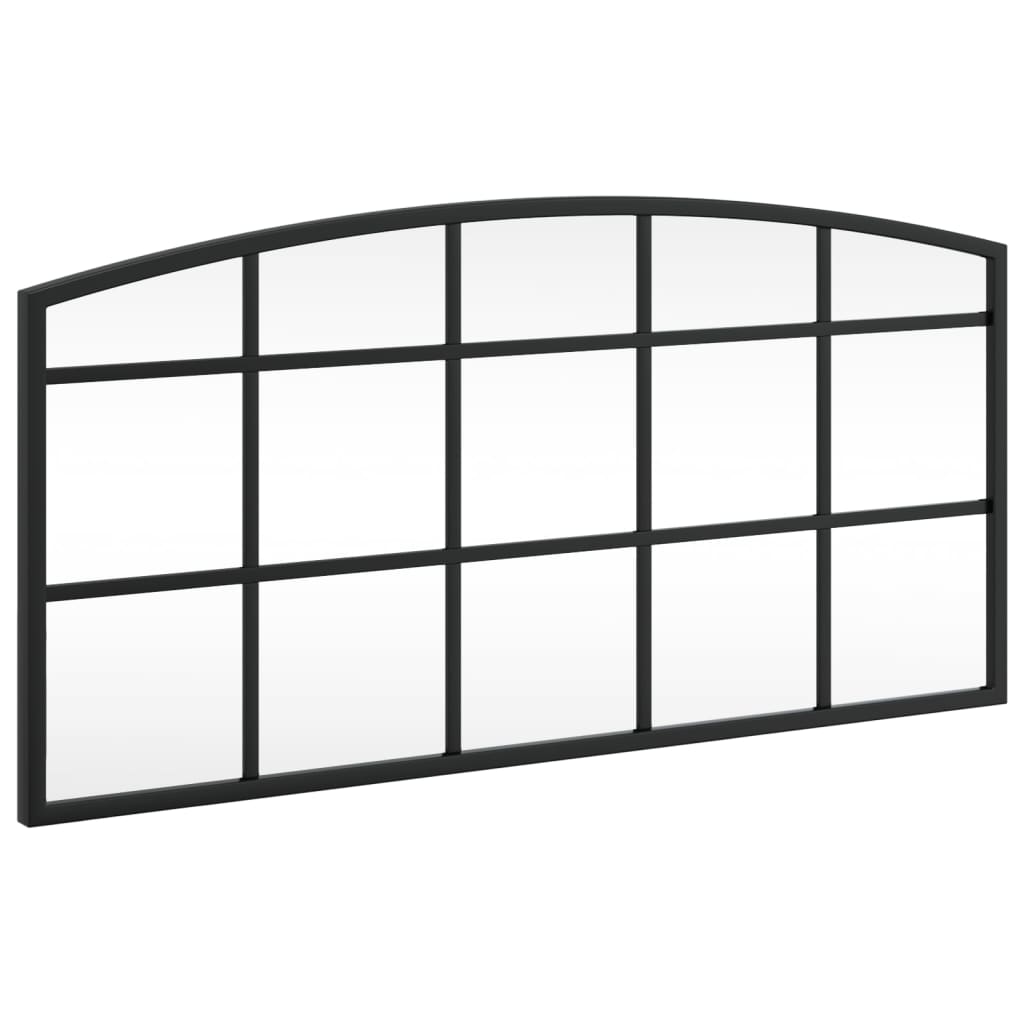 vidaXL Wall Mirror Black 60x30 cm Arch Iron 2
