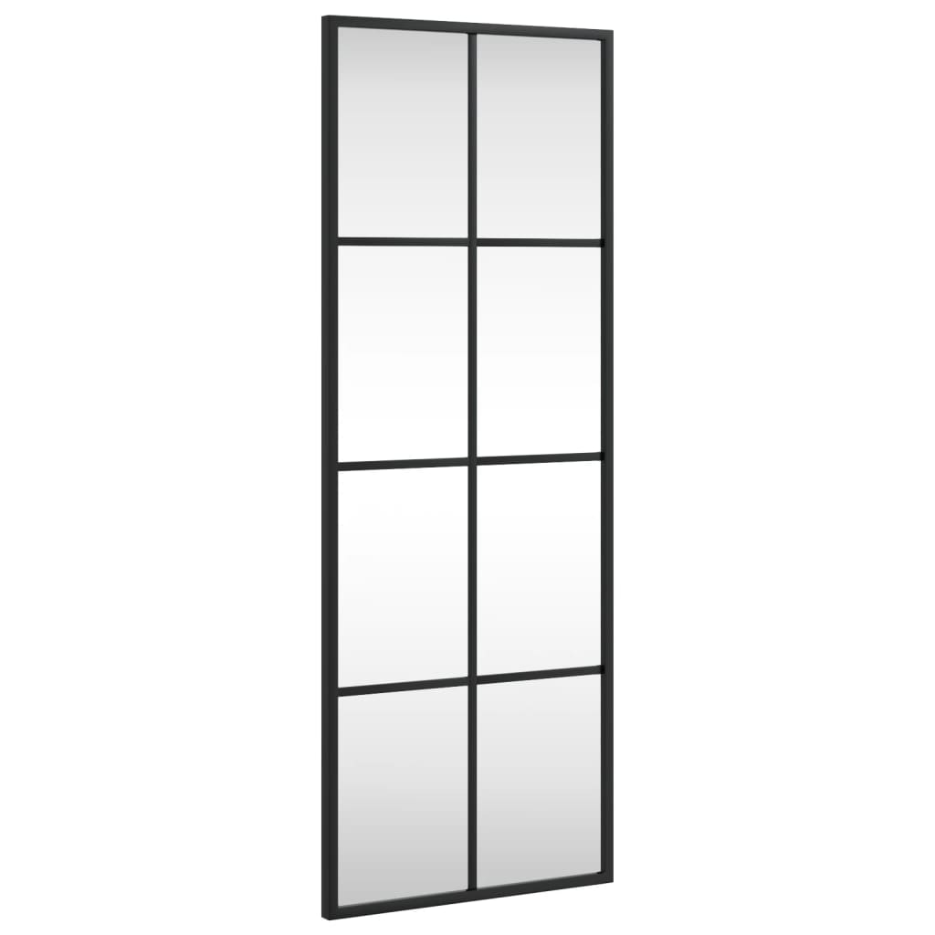 vidaXL Wall Mirror Black 30x80 cm Rectangle Iron 2