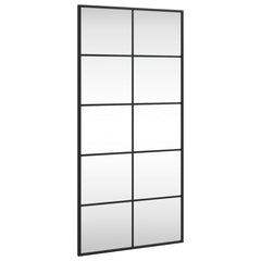 vidaXL Wall Mirror Black 50x100 cm Rectangle Iron 2
