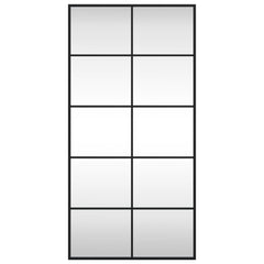 vidaXL Wall Mirror Black 50x100 cm Rectangle Iron 3