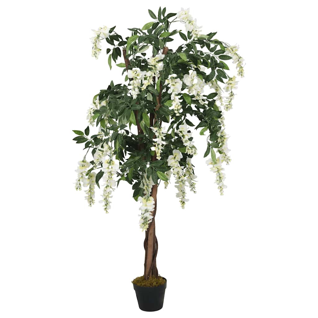 Artificial Wisteria Tree 840 Leaves Green and White 180 cm