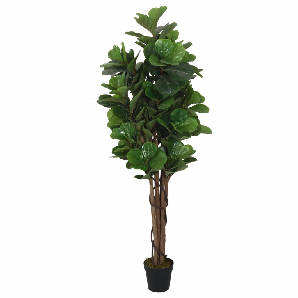 vidaXL Artificial Fiddle Leaf Fig Tree 134 Leaves 120 cm Green 2