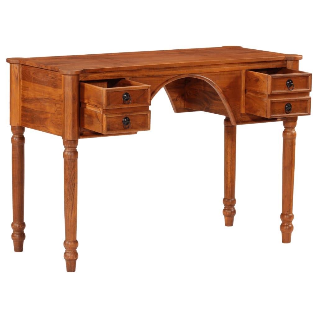 vidaXL Desk with Drawers 110x50x76 cm Solid Wood Acacia 2