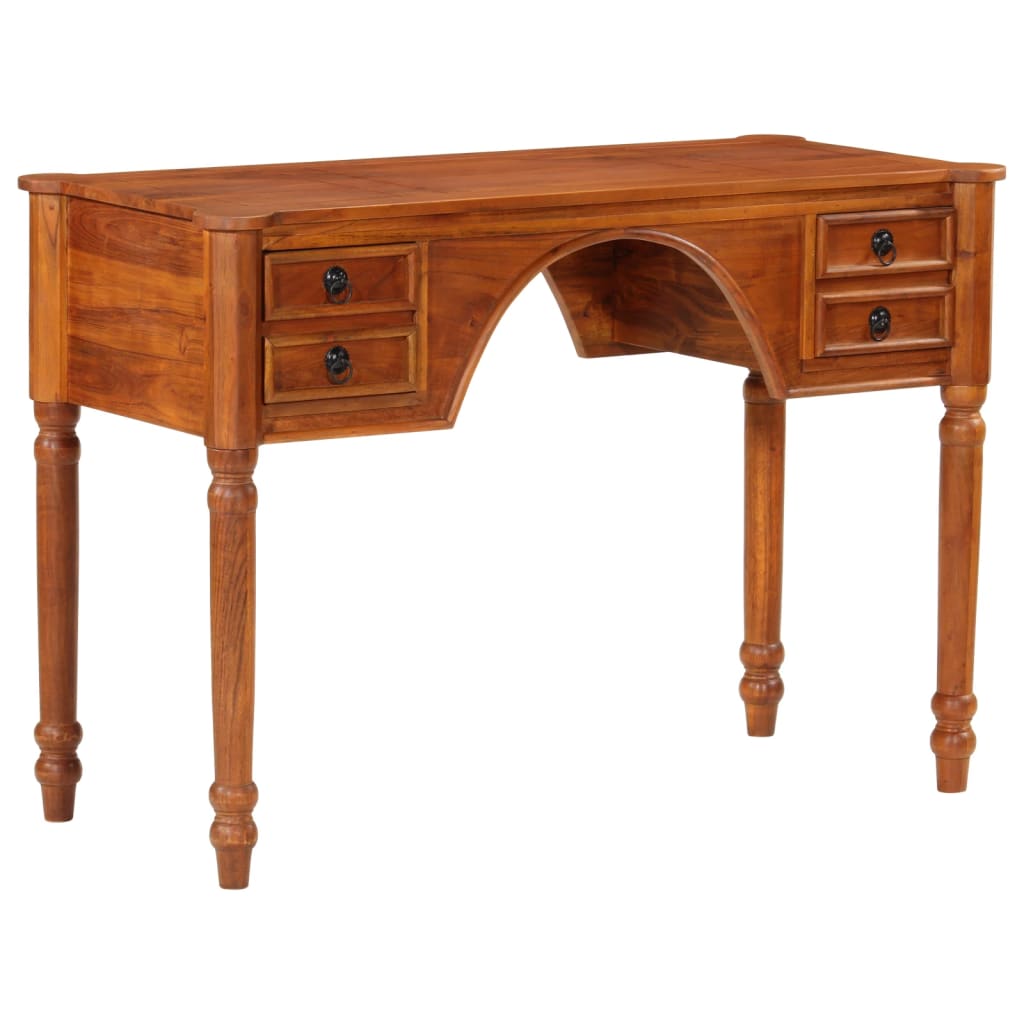 vidaXL Desk with Drawers 110x50x76 cm Solid Wood Acacia 4