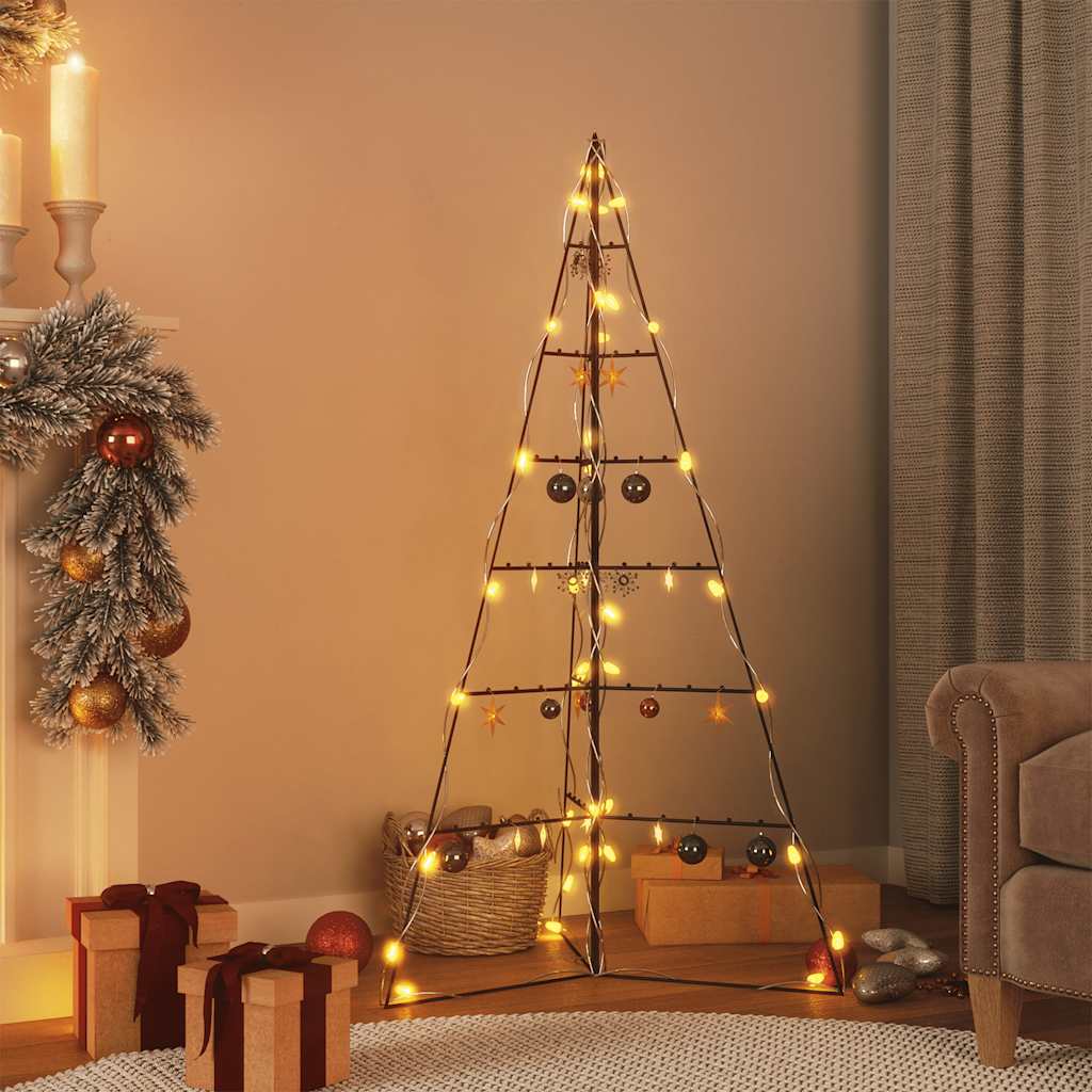 vidaXL Metal Christmas Tree for Decoration Black 140 cm 1