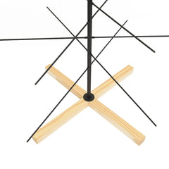 vidaXL Metal Christmas Tree with Wooden Base Black 150 cm 6