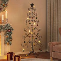 Metal Christmas Tree KUOPIO Steel Black 180 cm