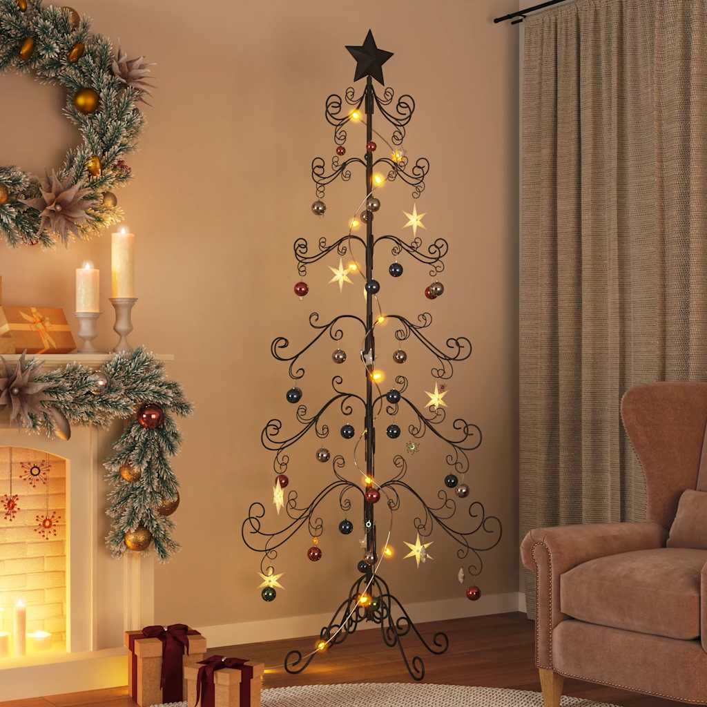Metal Christmas Tree KUOPIO Steel Black 210 cm
