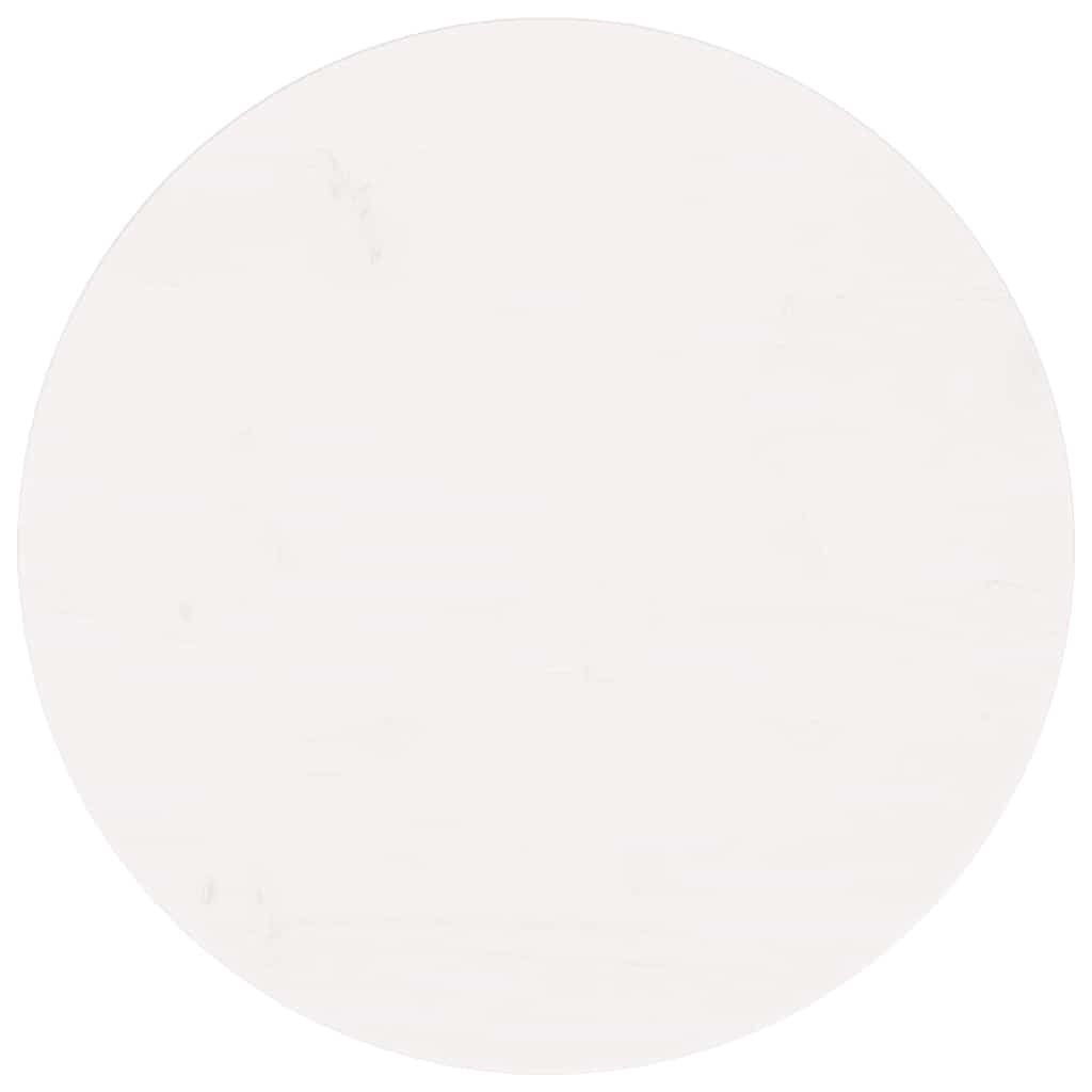 vidaXL Table Top Round White Ø60x3 cm Solid Wood Pine 2