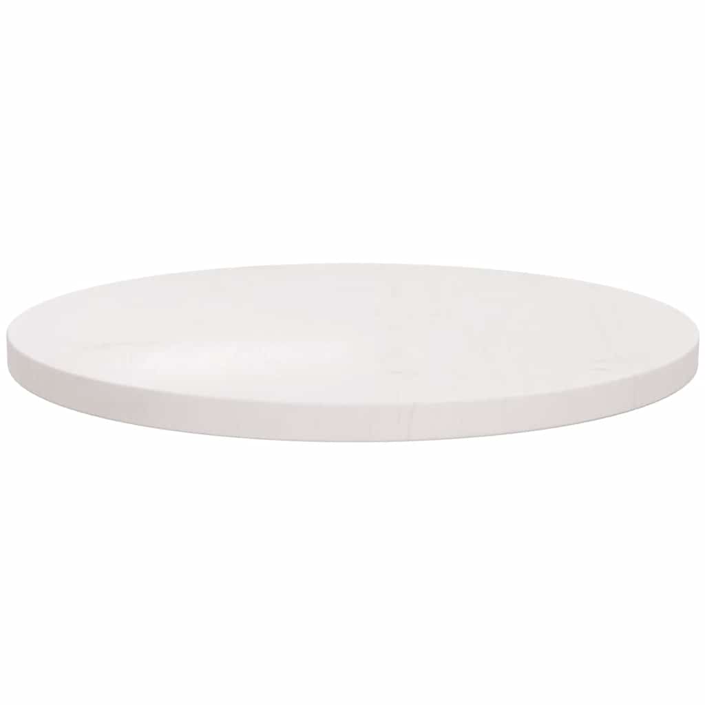 vidaXL Table Top Round White Ø60x3 cm Solid Wood Pine 3