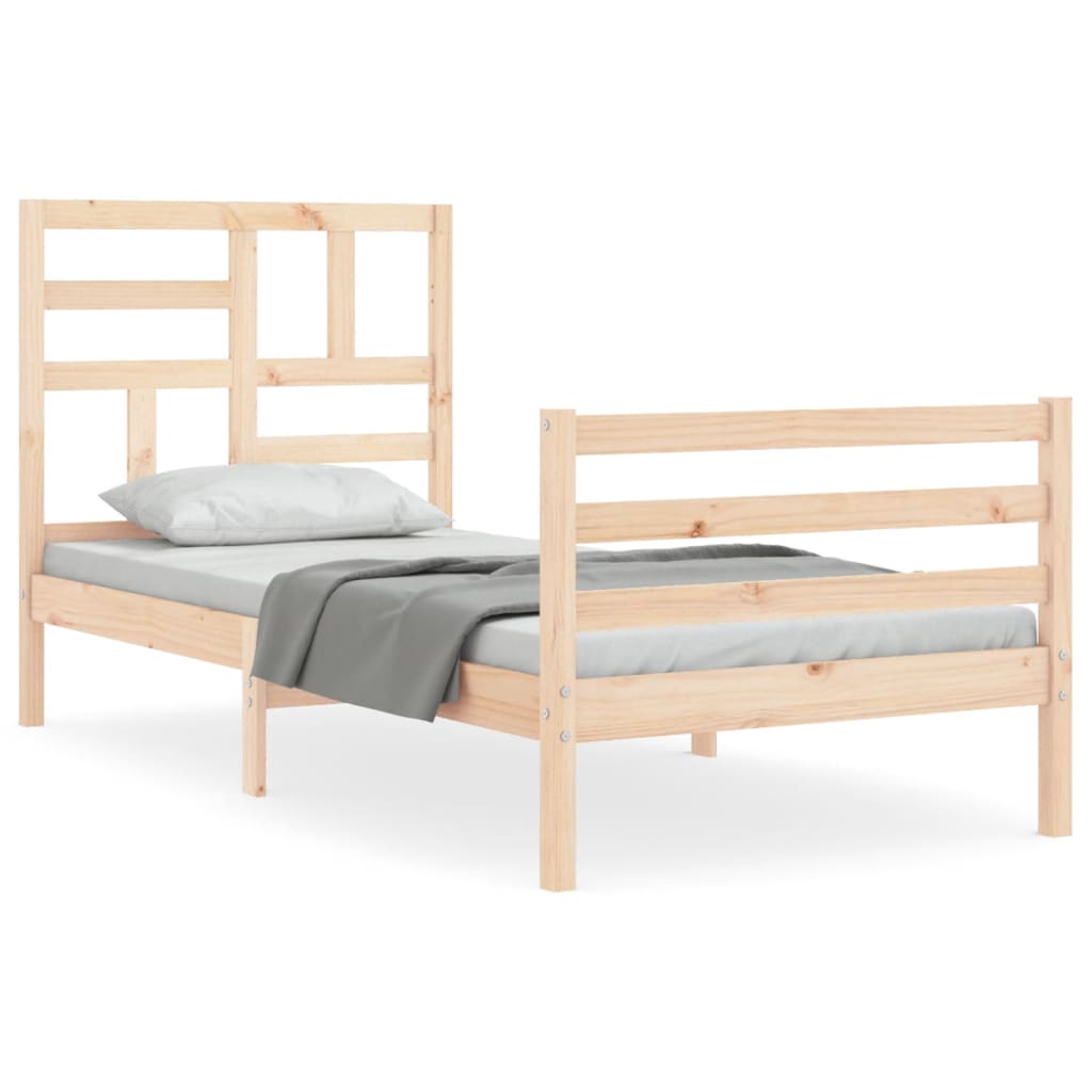 vidaXL Bed Frame without Mattress 100x200 cm Solid Wood 2