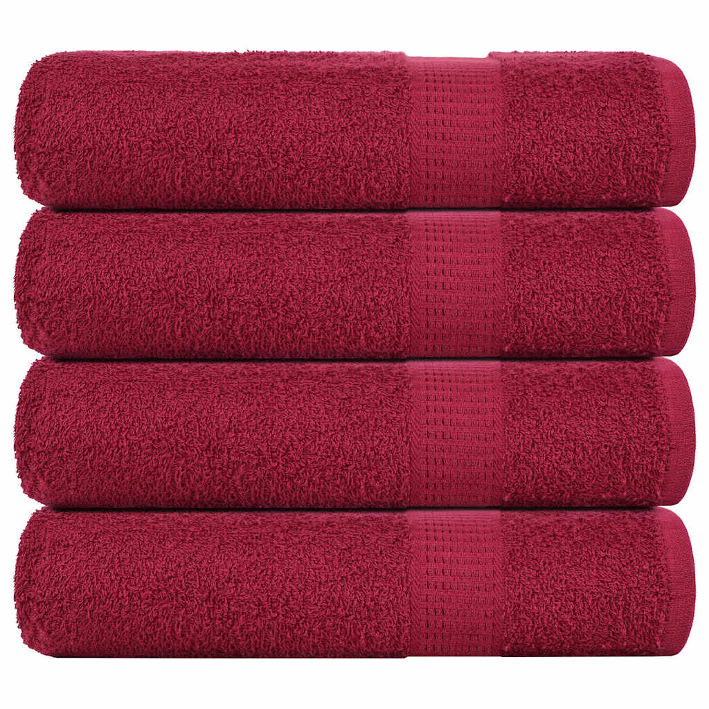 vidaXL Shower Towels "FROGN" 4 pcs Bordeaux 70x140 cm 360 gsm 1