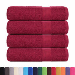 vidaXL Shower Towels "FROGN" 4 pcs Bordeaux 70x140 cm 360 gsm 2