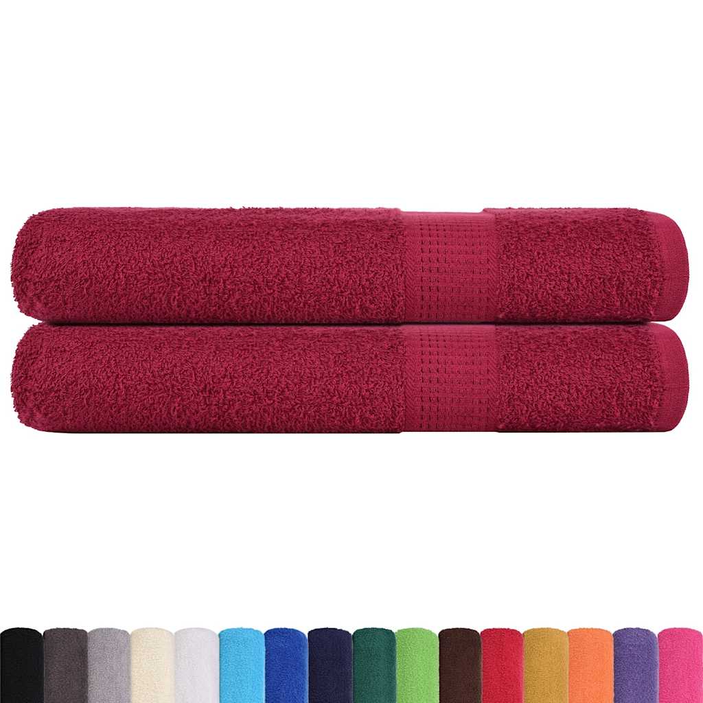 vidaXL Towels "FROGN" 2 pcs Bordeaux 100x200 cm 360 gsm 2