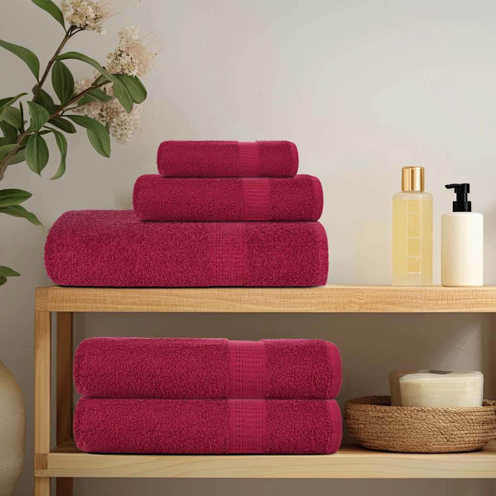 vidaXL Towels "FROGN" 2 pcs Bordeaux 100x200 cm 360 gsm 3