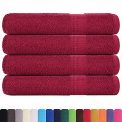 vidaXL Towels "FROGN" 4 pcs Bordeaux 100x200 cm 360 gsm 2