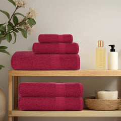 vidaXL Towels "FROGN" 4 pcs Bordeaux 100x200 cm 360 gsm 3
