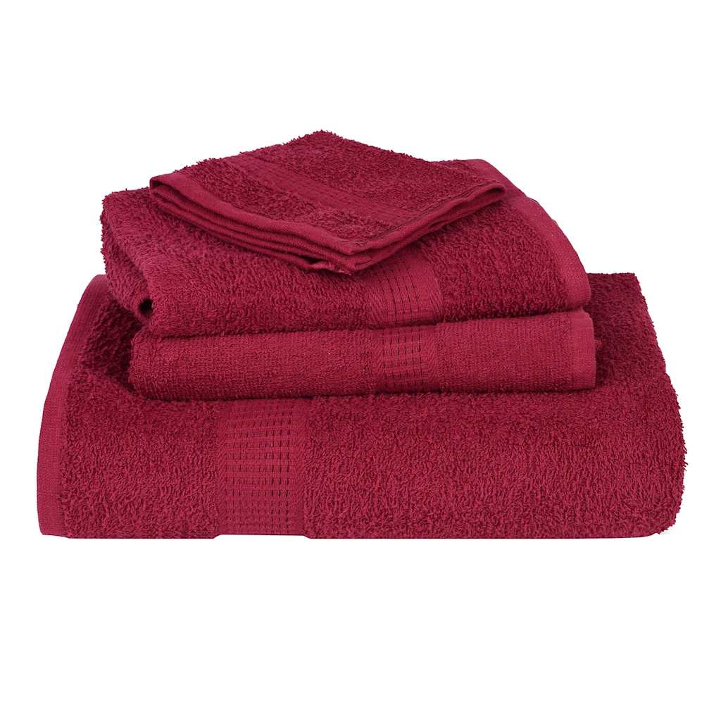 vidaXL Towels "FROGN" 4 pcs Bordeaux 100x200 cm 360 gsm 4