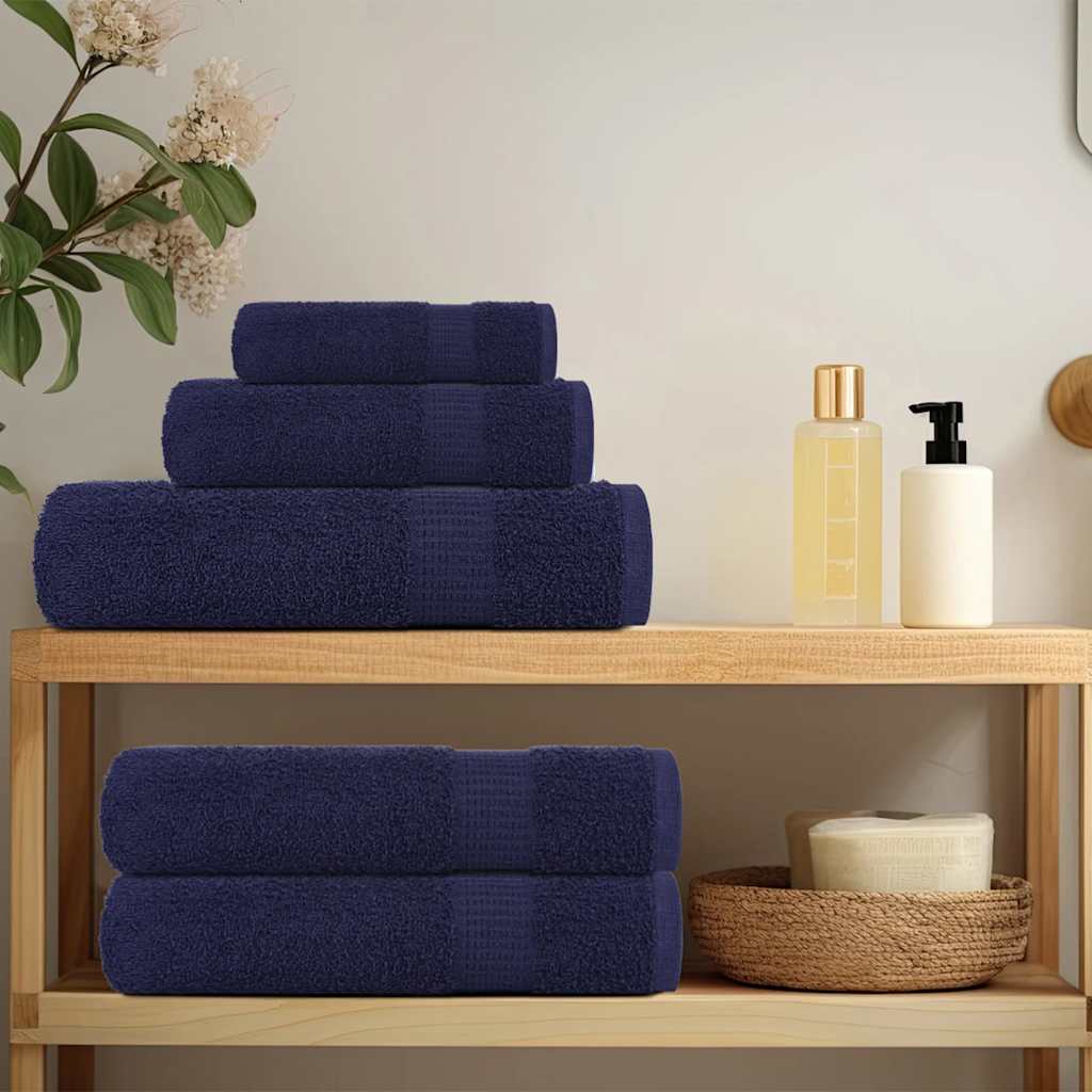 vidaXL Shower Towels "FROGN" 4 pcs Navy Blue 70x140 cm 360 gsm 3