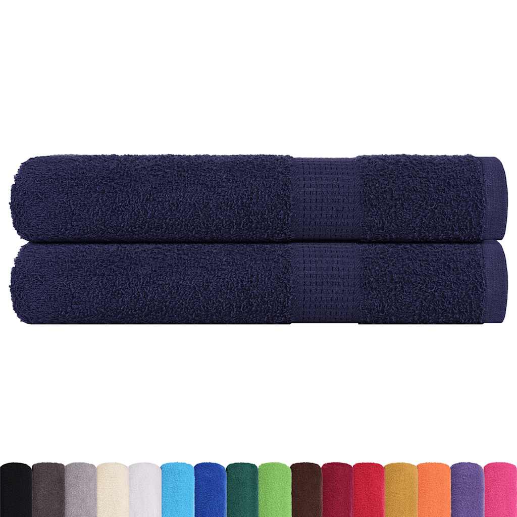 vidaXL Towels "FROGN" 2 pcs Navy Blue 100x200 cm 360 gsm 2
