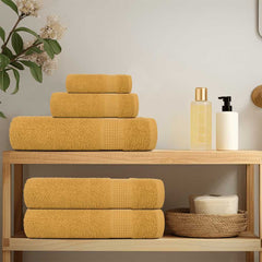 vidaXL Shower Towels "FROGN" 4 pcs Gold 70x140 cm 360 gsm 3