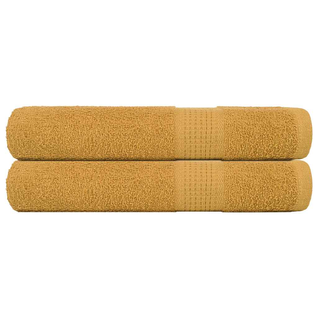 vidaXL Towels "FROGN" 2 pcs Gold 100x200 cm 360 gsm 1