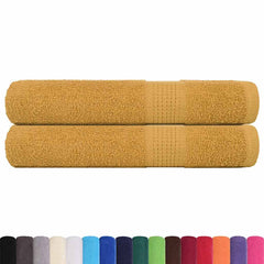 vidaXL Towels "FROGN" 2 pcs Gold 100x200 cm 360 gsm 2