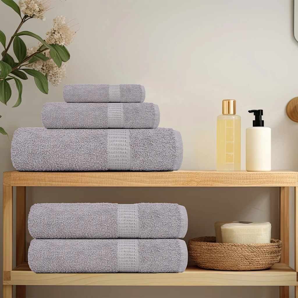 vidaXL Shower Towels "FROGN" 4 pcs Grey 70x140 cm 360 gsm 3