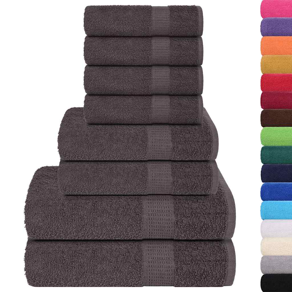 vidaXL 8 Piece Towel Set "FROGN" Anthracite 360 gsm 2