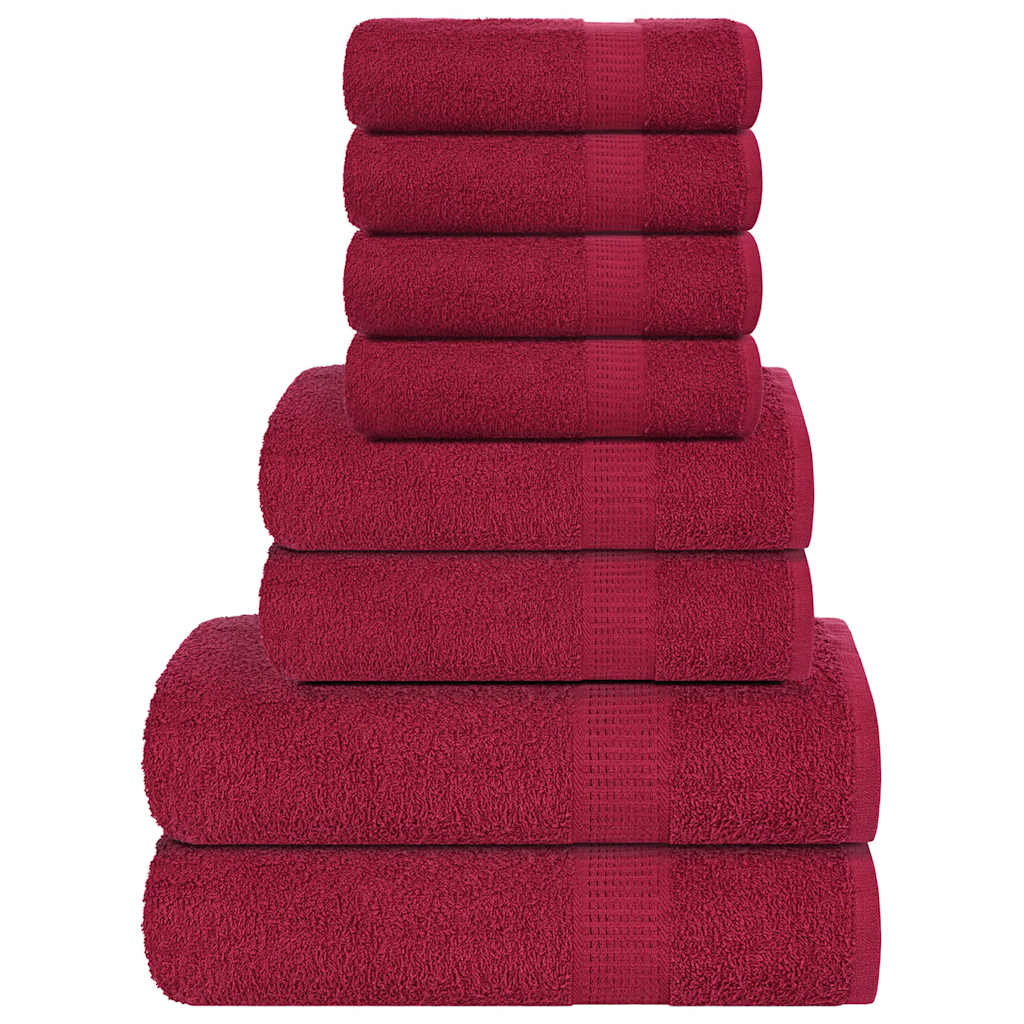 vidaXL 8 Piece Towel Set "FROGN" Bordeaux 360 gsm 1