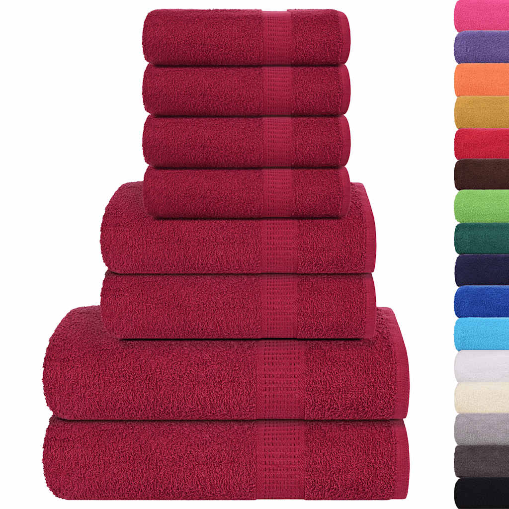 vidaXL 8 Piece Towel Set "FROGN" Bordeaux 360 gsm 2