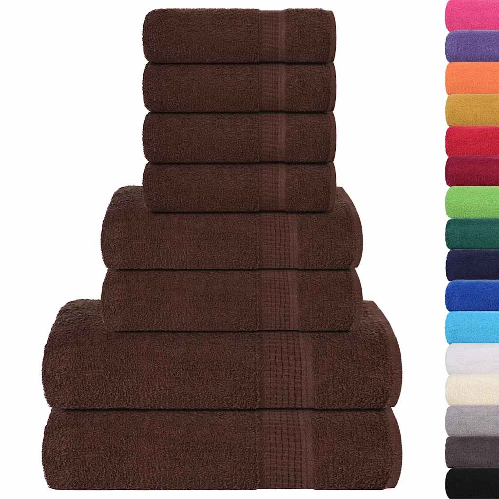 vidaXL 8 Piece Towel Set "FROGN" Brown 360 gsm 2
