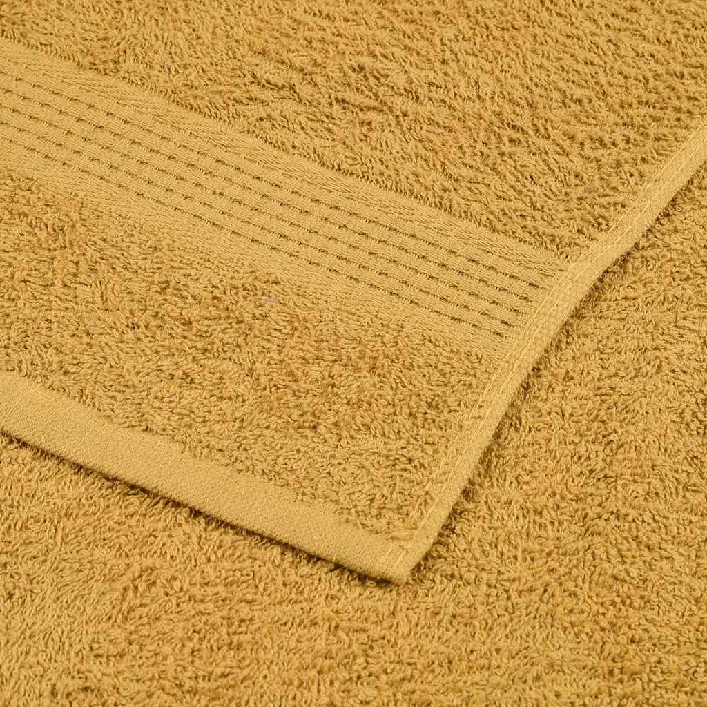 vidaXL 8 Piece Towel Set "FROGN" Gold 360 gsm 6