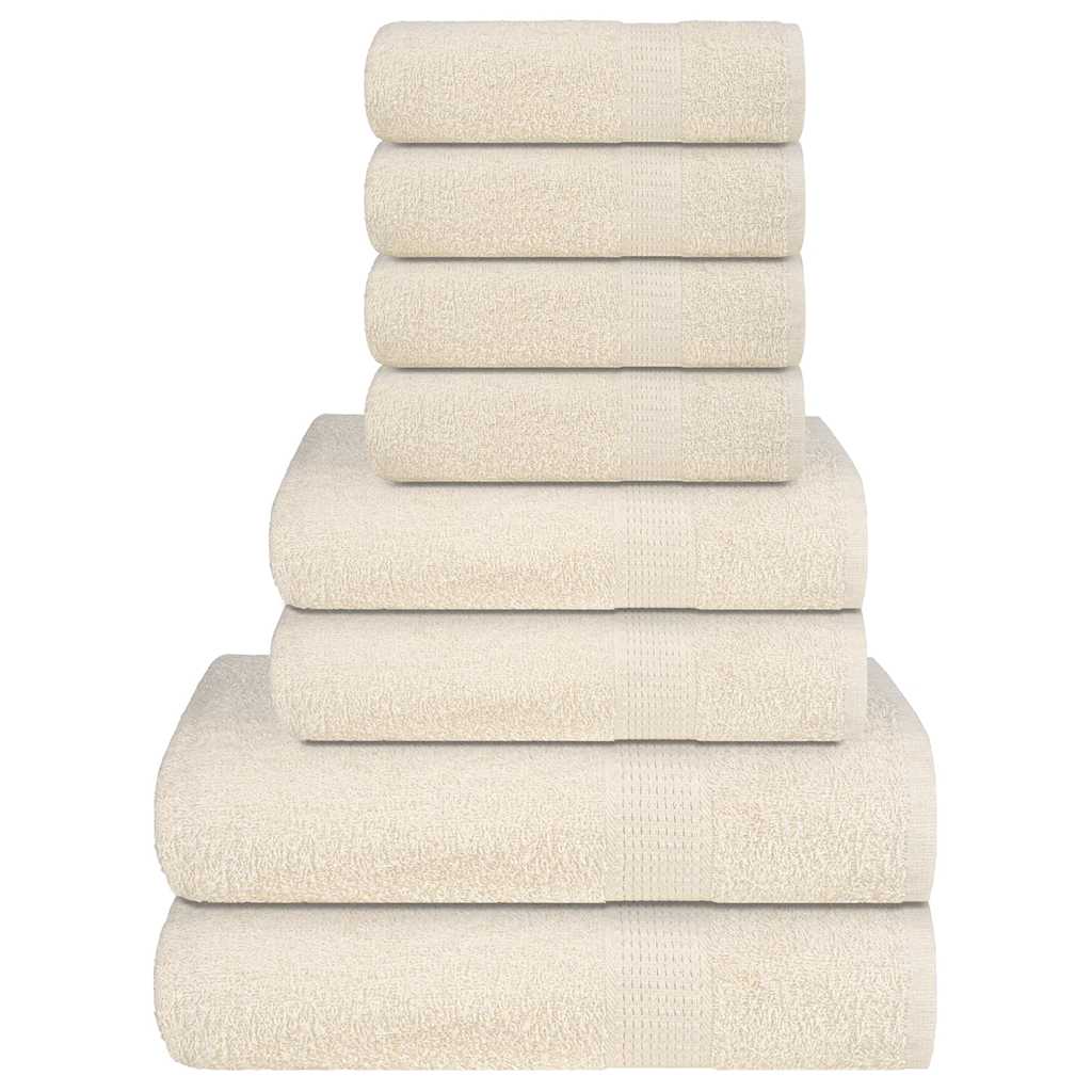 vidaXL 8 Piece Towel Set "FROGN" Cream 360 gsm 1