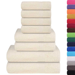 vidaXL 8 Piece Towel Set "FROGN" Cream 360 gsm 2