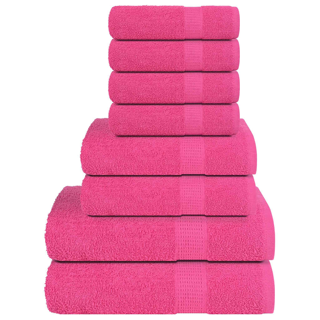 vidaXL 8 Piece Towel Set "FROGN" Pink 360 gsm 1