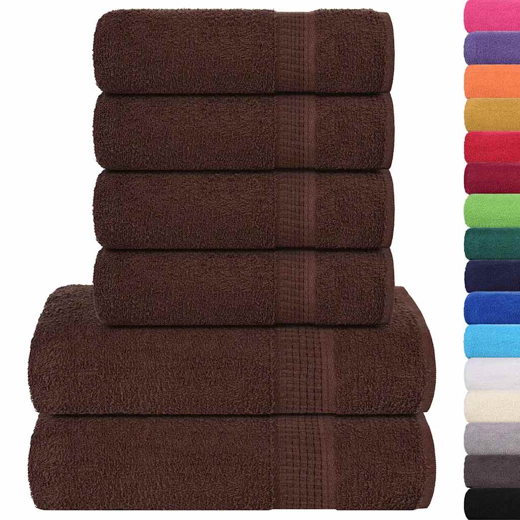 vidaXL 6 Piece Towel Set "FROGN" Brown 360 gsm 2